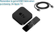 Remember to purchase a HDMI cable when ordering an Apple TV